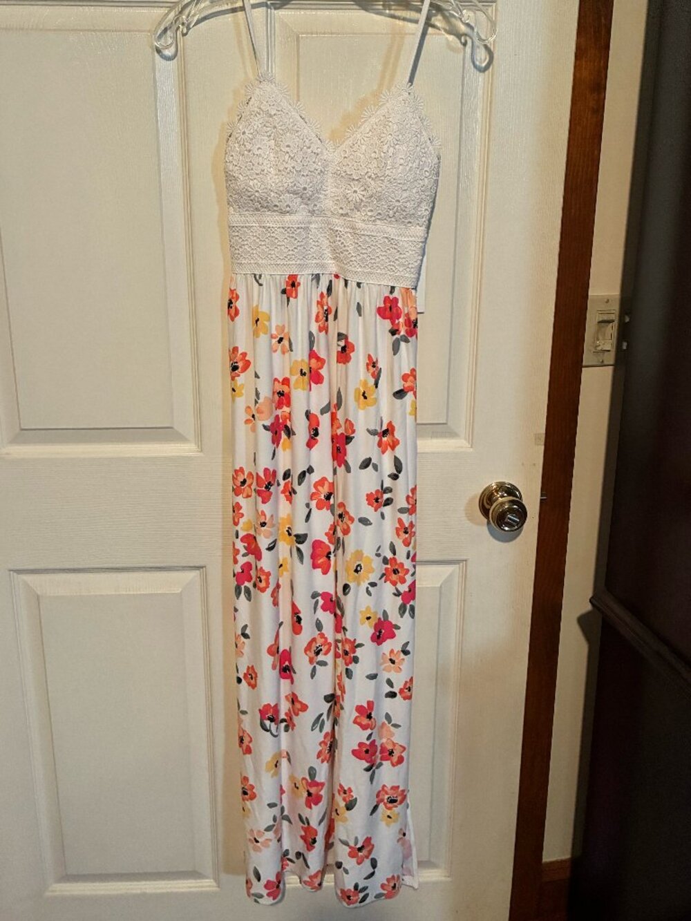 NOBO - Maxi Sun Dress - Floral - White Crochet - Summer - Sz XS